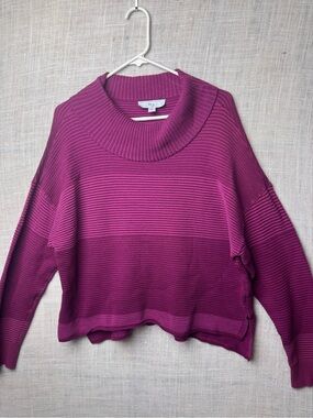Fuchsia Ribbed Cowl Neck Sweater